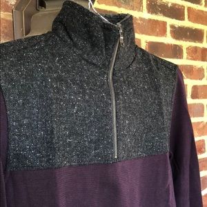 Banana Republic Purple and Tweedy Half-Zip- NWOT